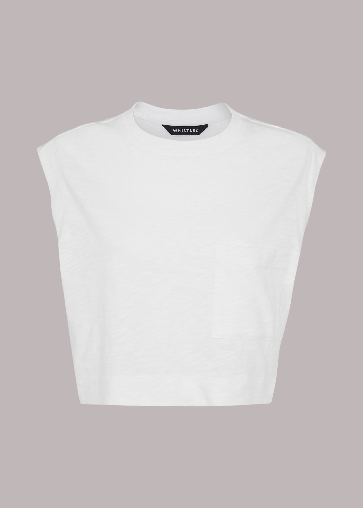 White Cropped Muscle Vest WHISTLES