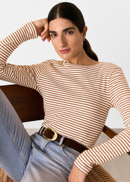 Stripe Crew Neck Jersey Top