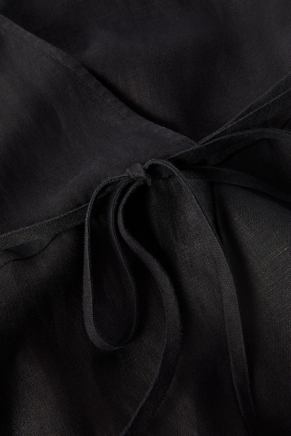 Black Linen Wrap Jumpsuit