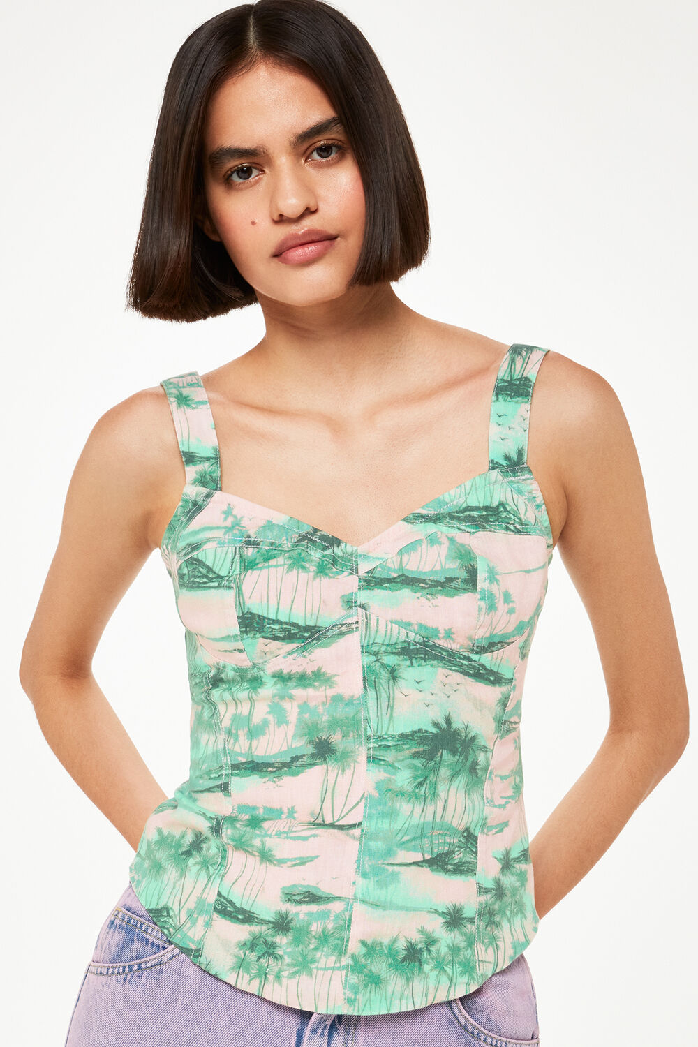 Waving Palms Bustier Top