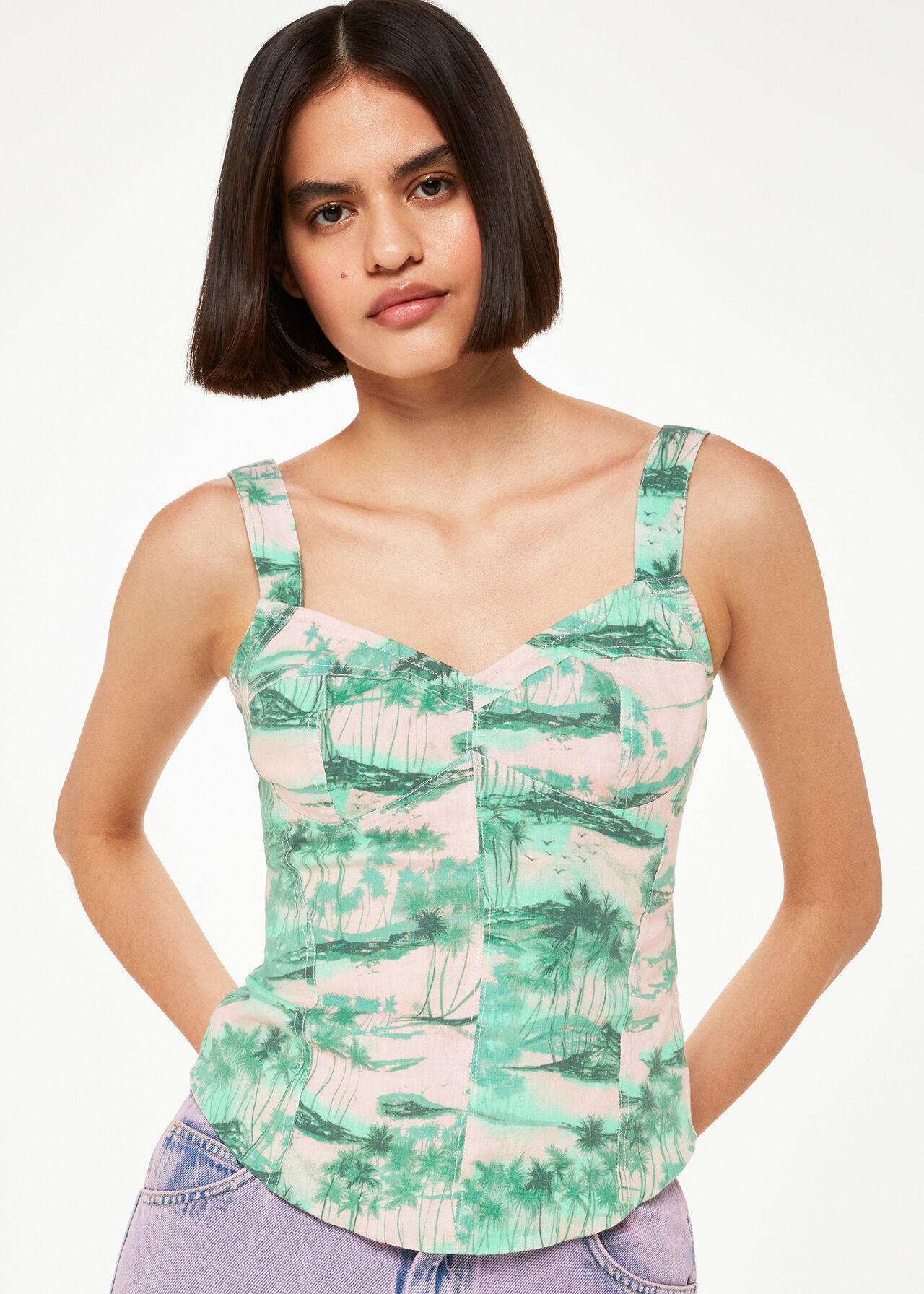 Waving Palms Bustier Top