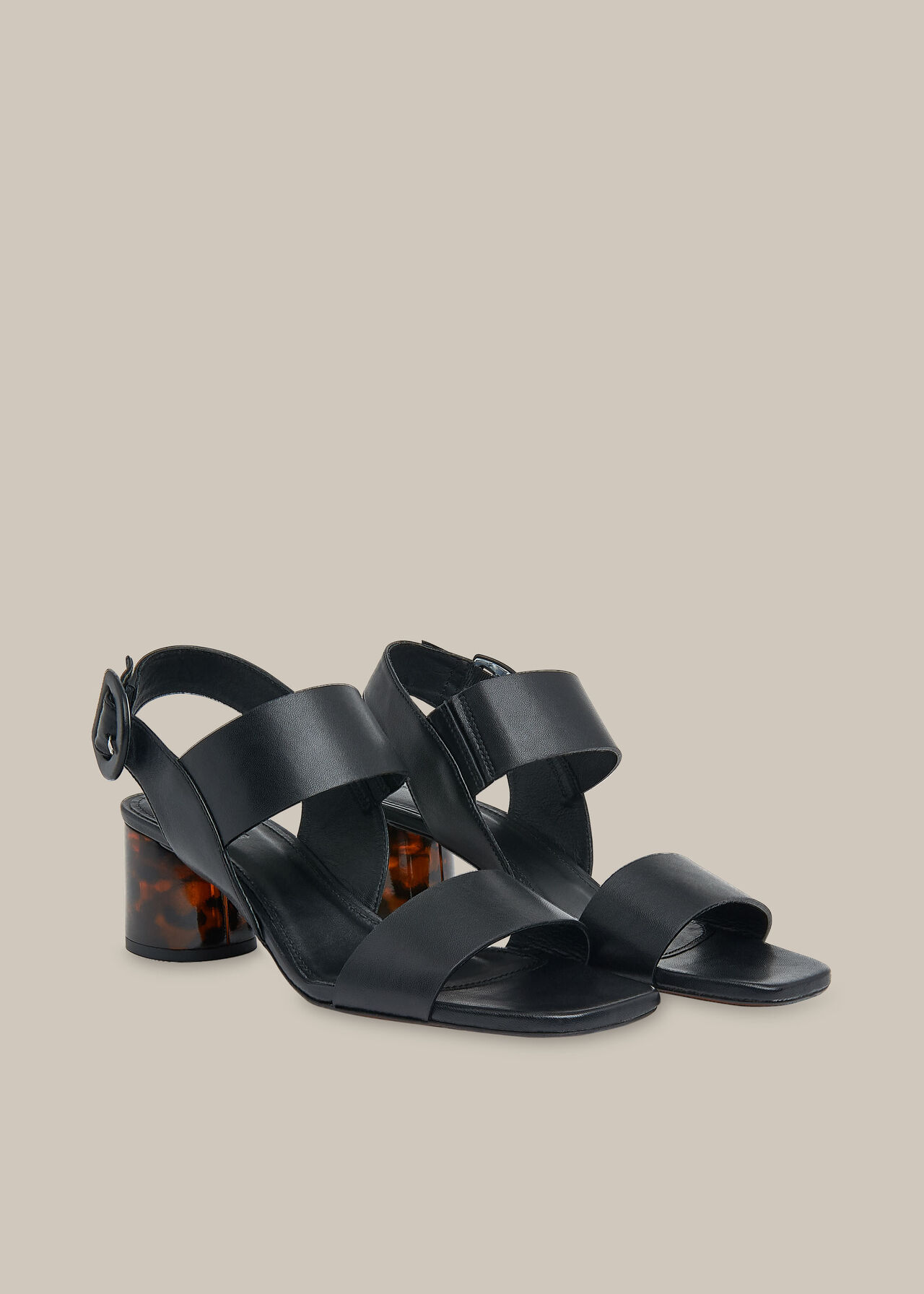 Adley Tort Detail Sandal Black