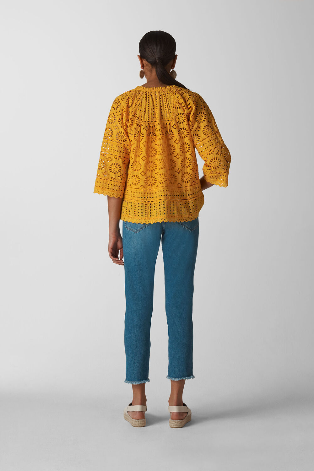 Maggie Broderie Blouse Yellow
