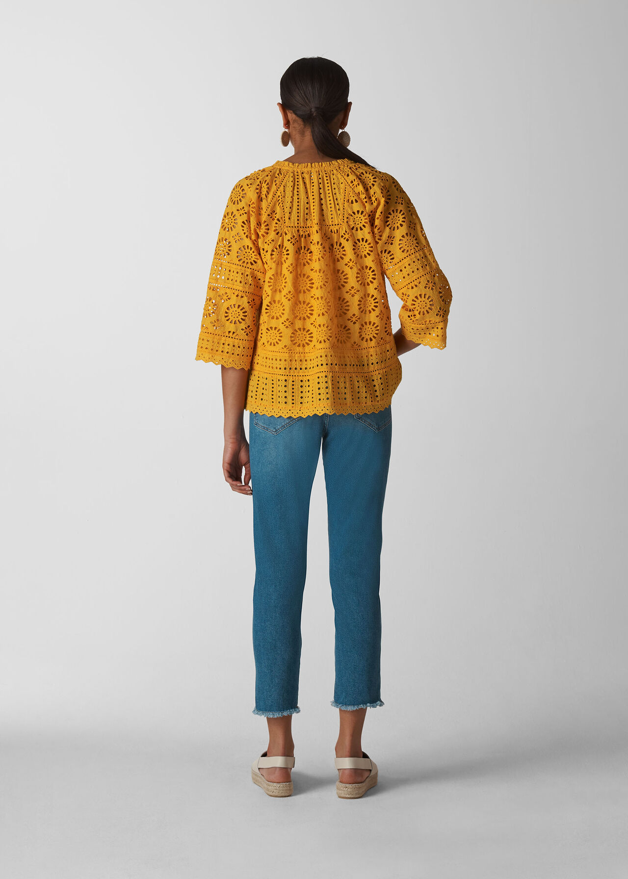 Maggie Broderie Blouse Yellow