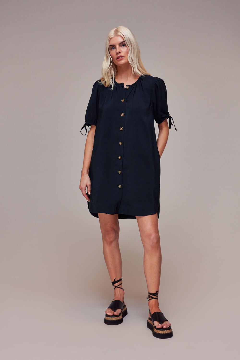 Petite Frankie Button Through Dress