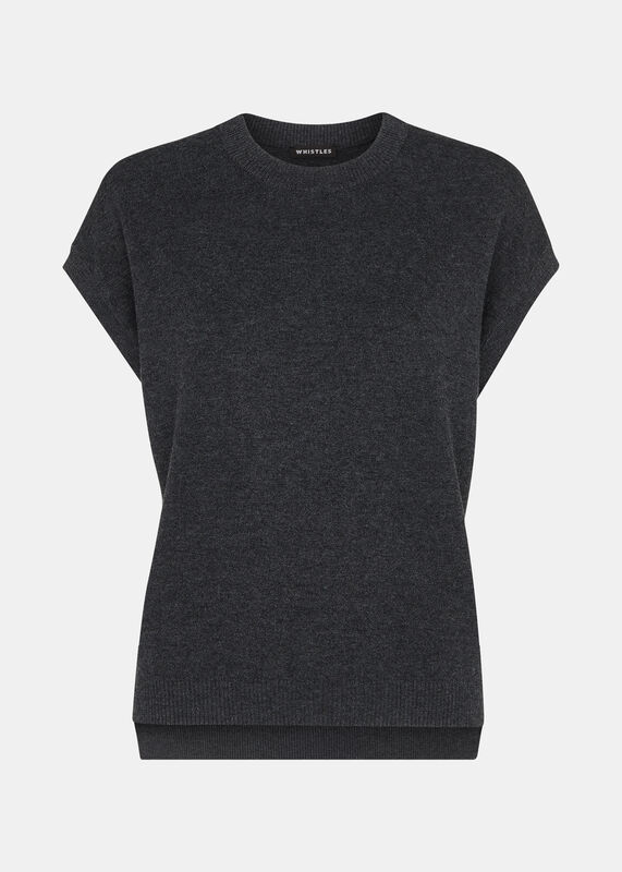 Dark Grey Melanie Cap Sleeve Tank