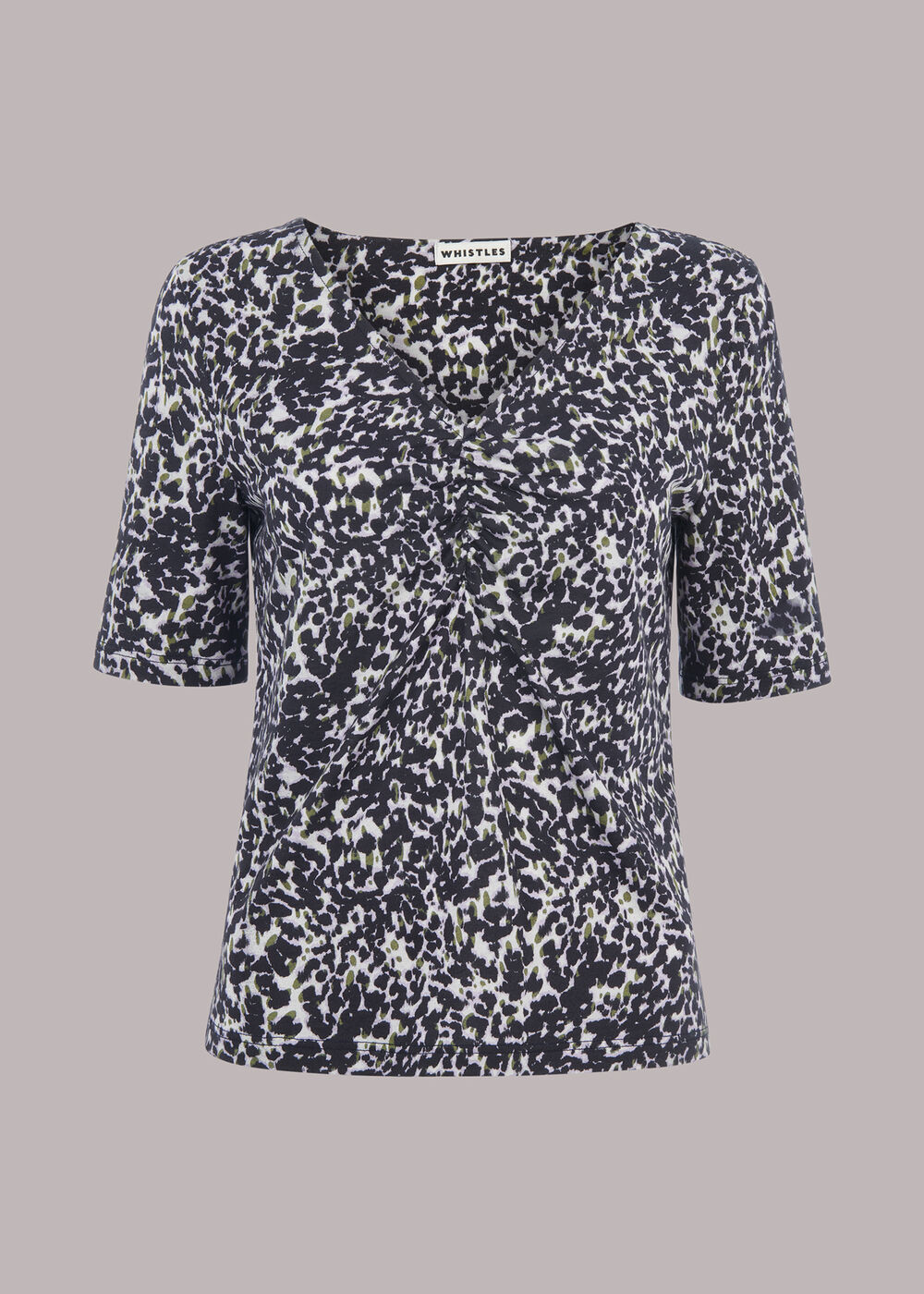 Smudge Leopard V Neck Tee