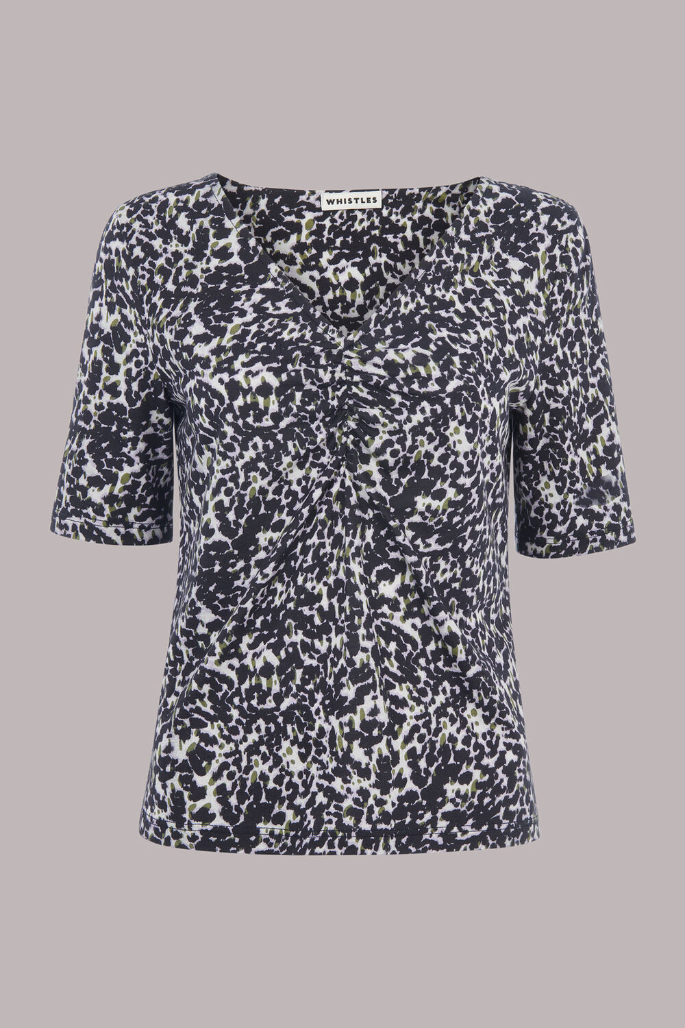 Smudge Leopard V Neck Tee