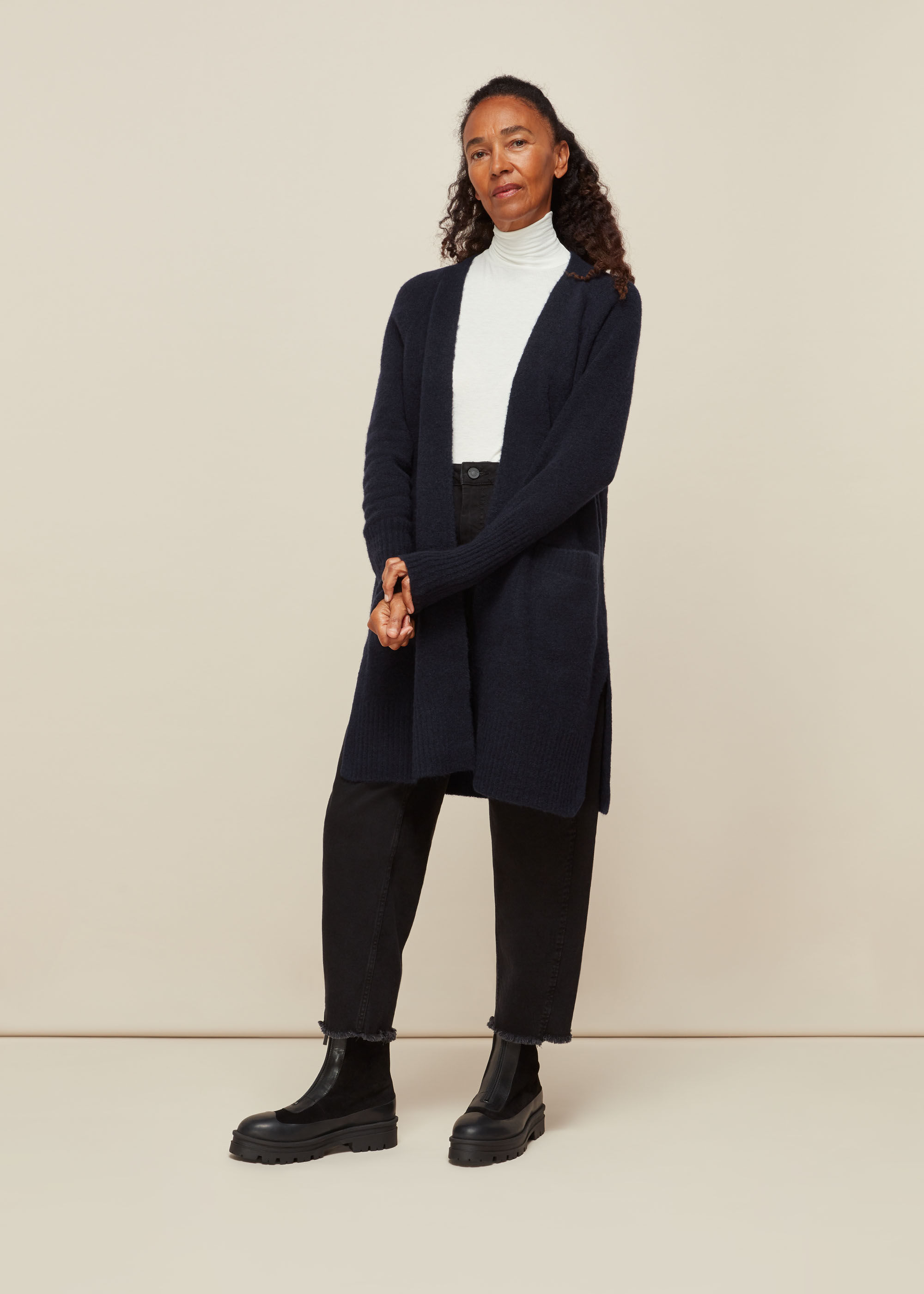 Lilly Long Line Wool Cardigan