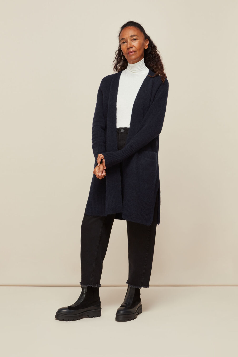 Lilly Long Line Wool Cardigan