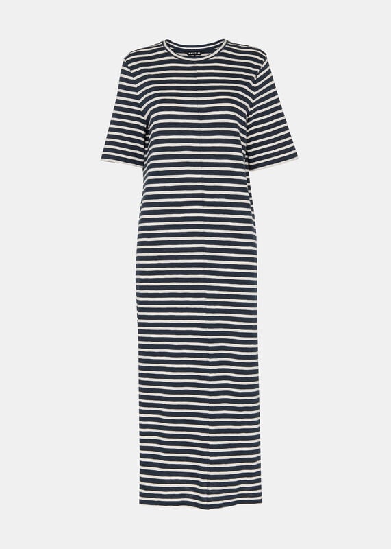 Blue Breton Stripe Jersey Dress