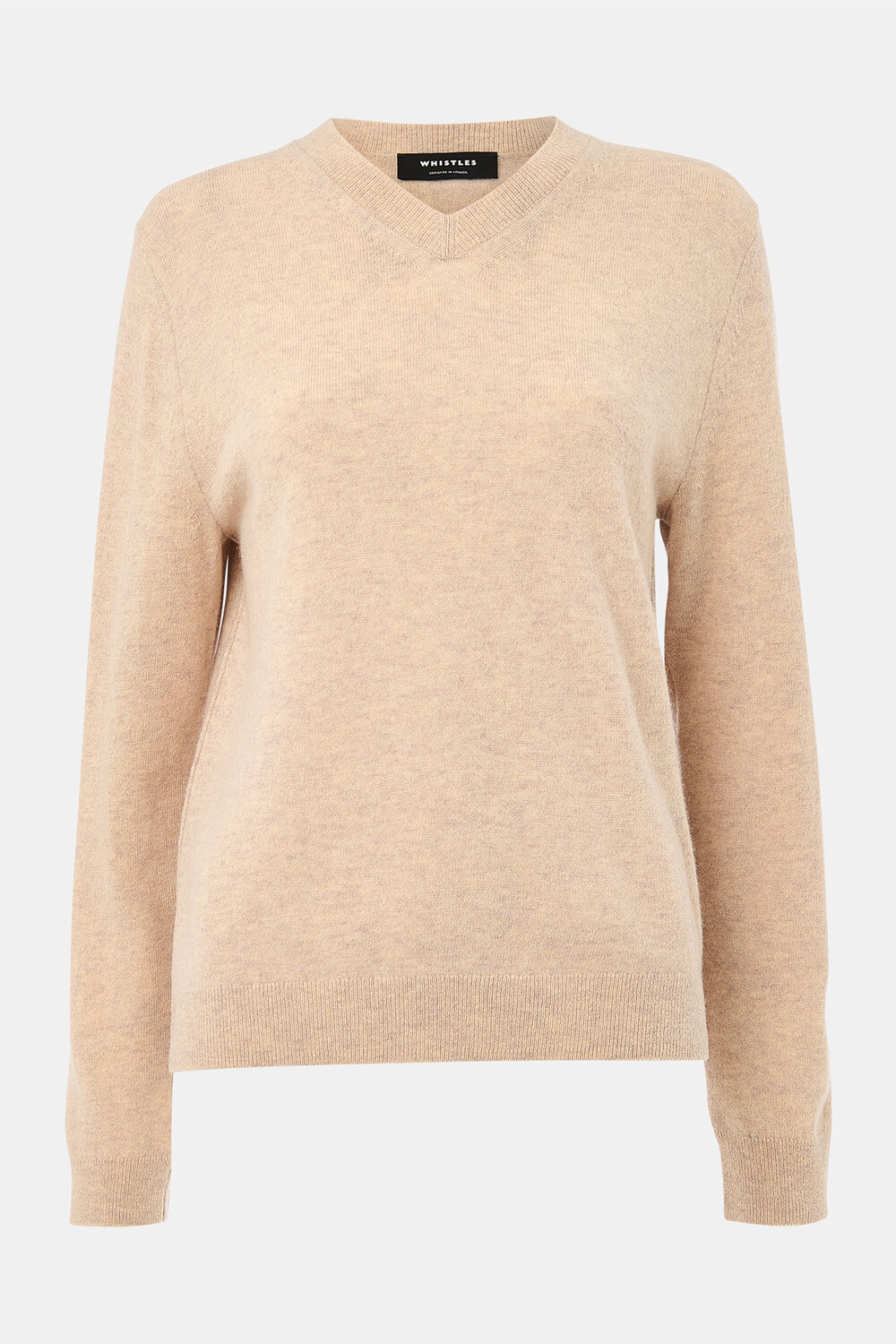 Oatmeal Wool V Neck Knit