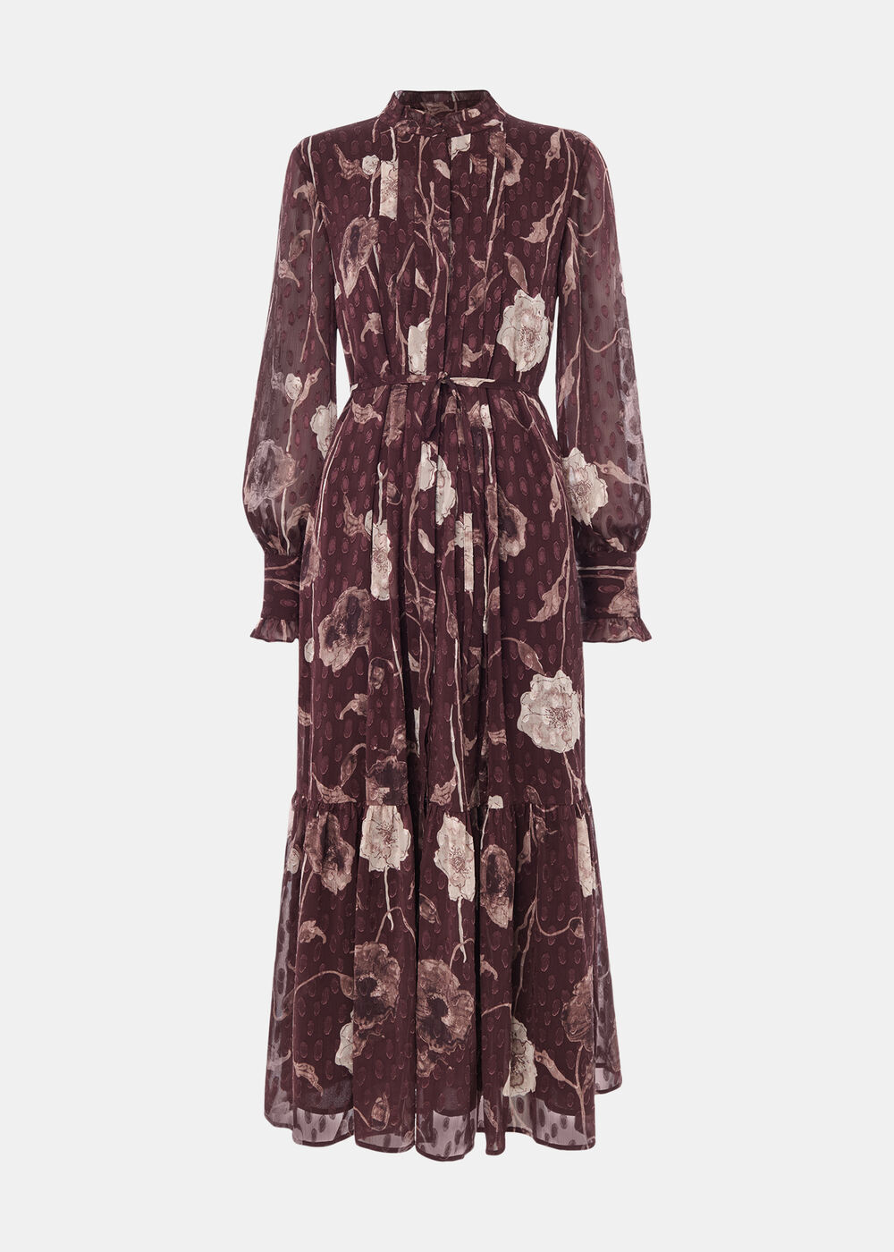 Floral Dobby Midi Dress