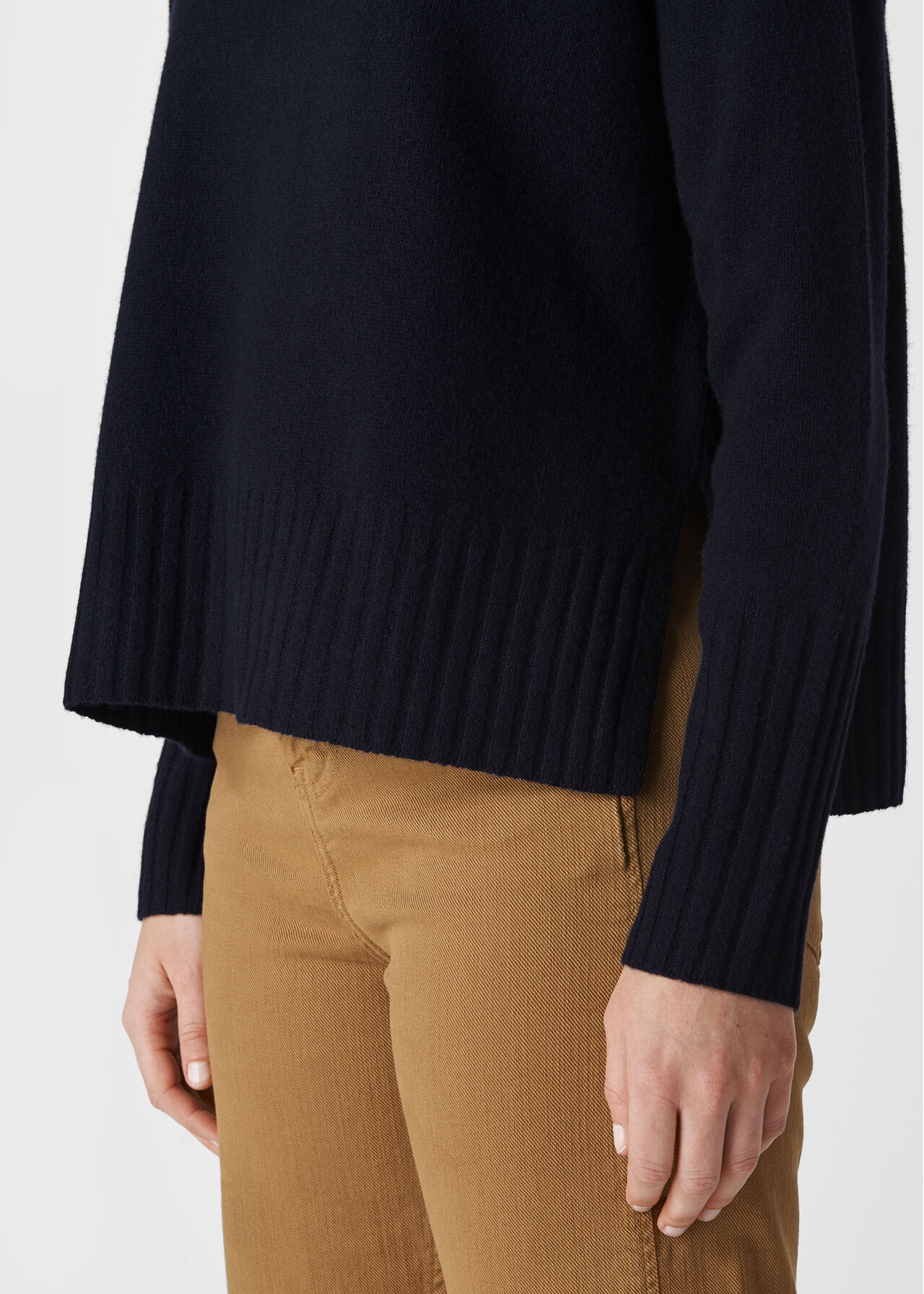 Funnel Neck Wool Knit Navy