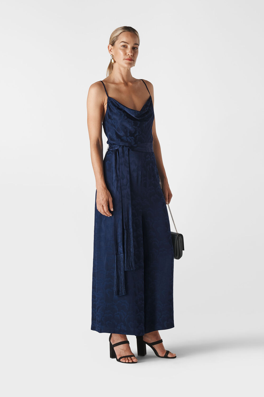 Cloud Jacquard Jumpsuit Navy
