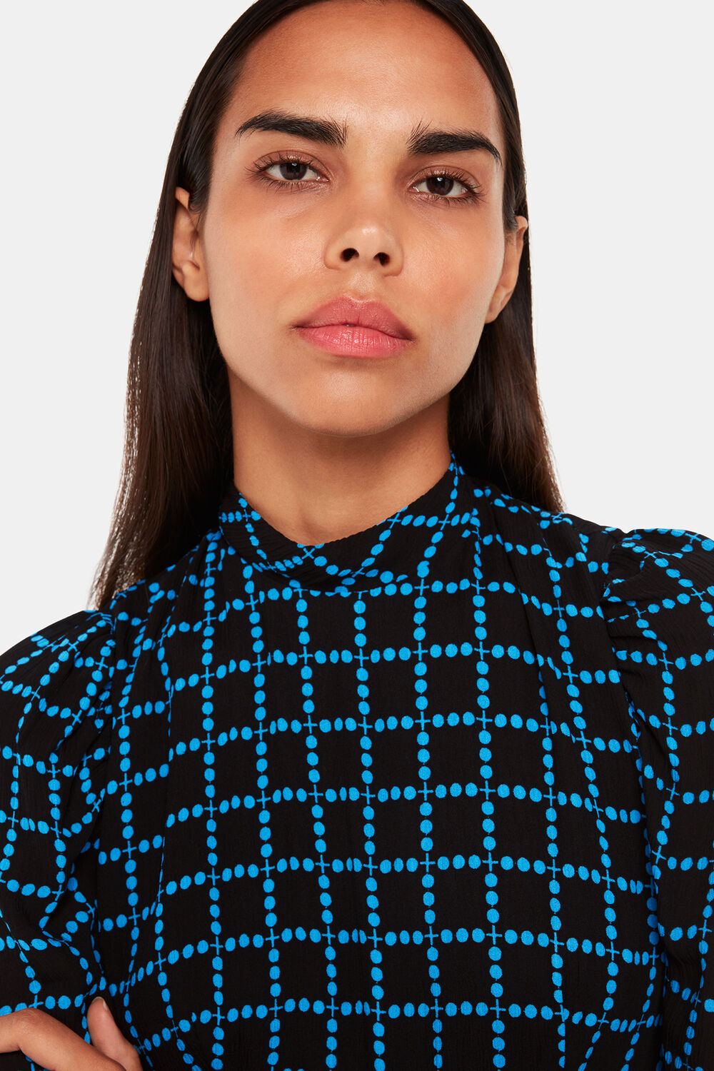Abacus Check High Neck Dress