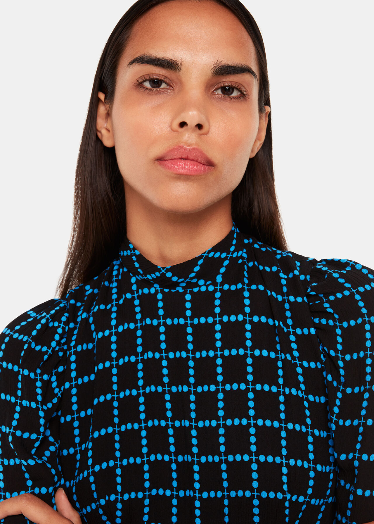 Abacus Check High Neck Dress