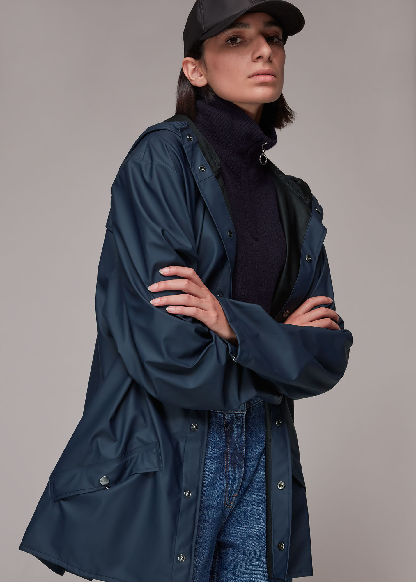 Navy Rains Jacket WHISTLES