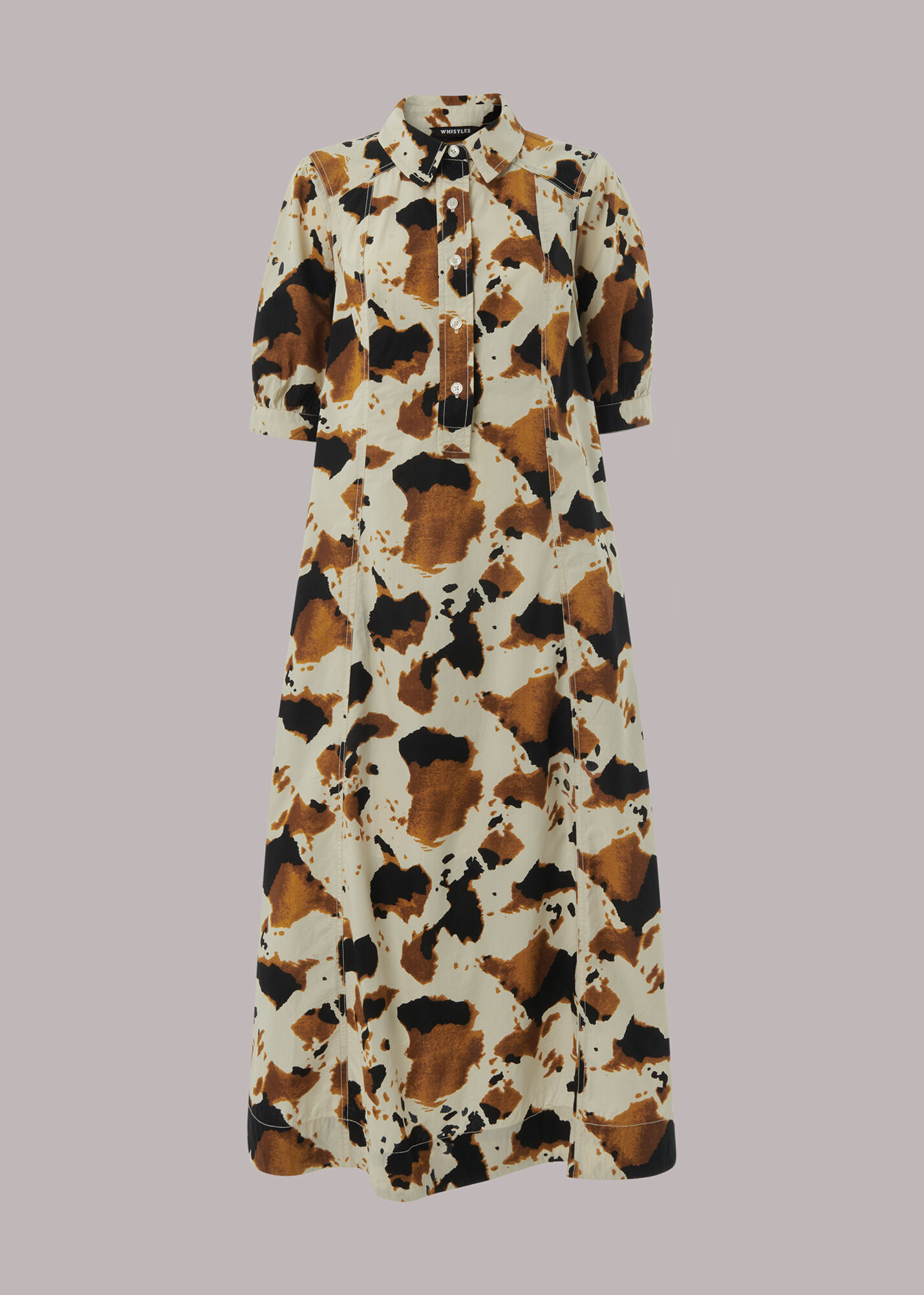 Cow print shirt dress clearance