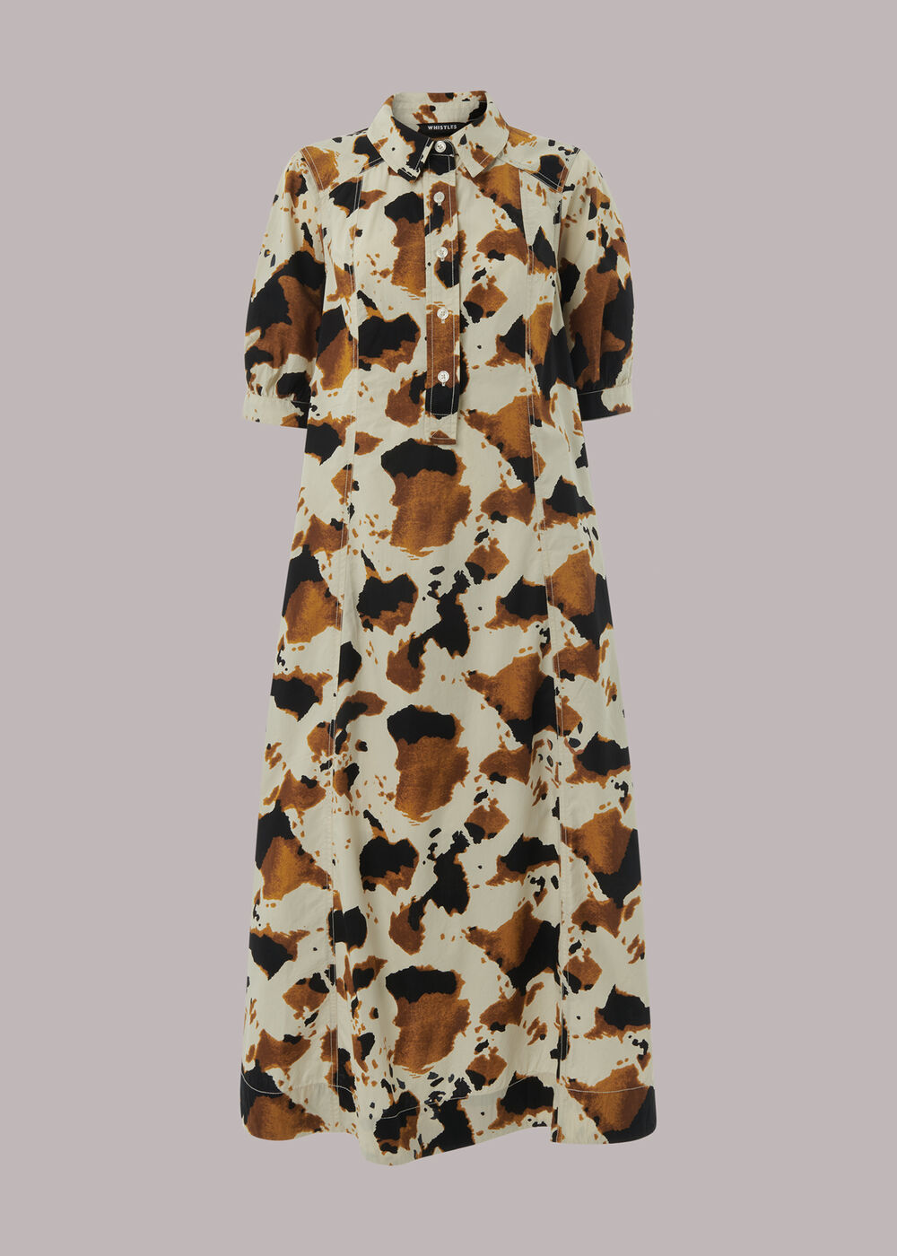 Cow Print Shirt Dress