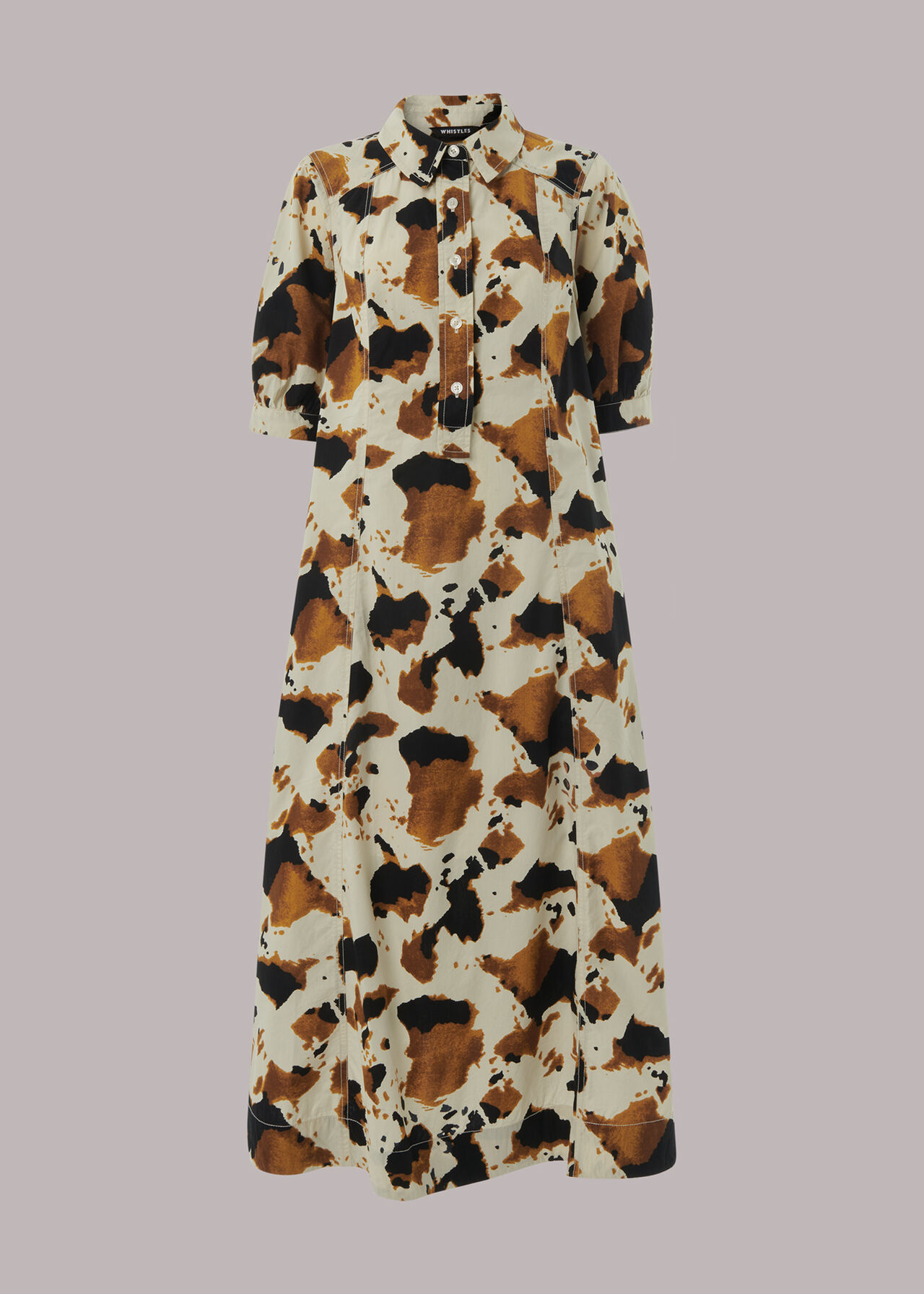 Cow Print Shirt Dress