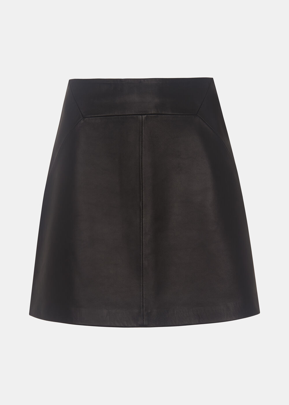 Petite Leather A Line Skirt