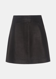 Petite Leather A Line Skirt