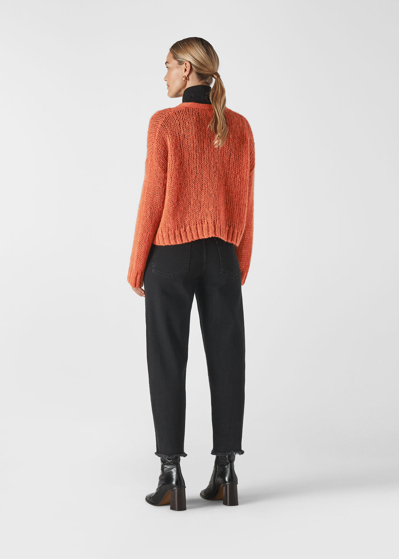 Oversized Textured Cardigan Red