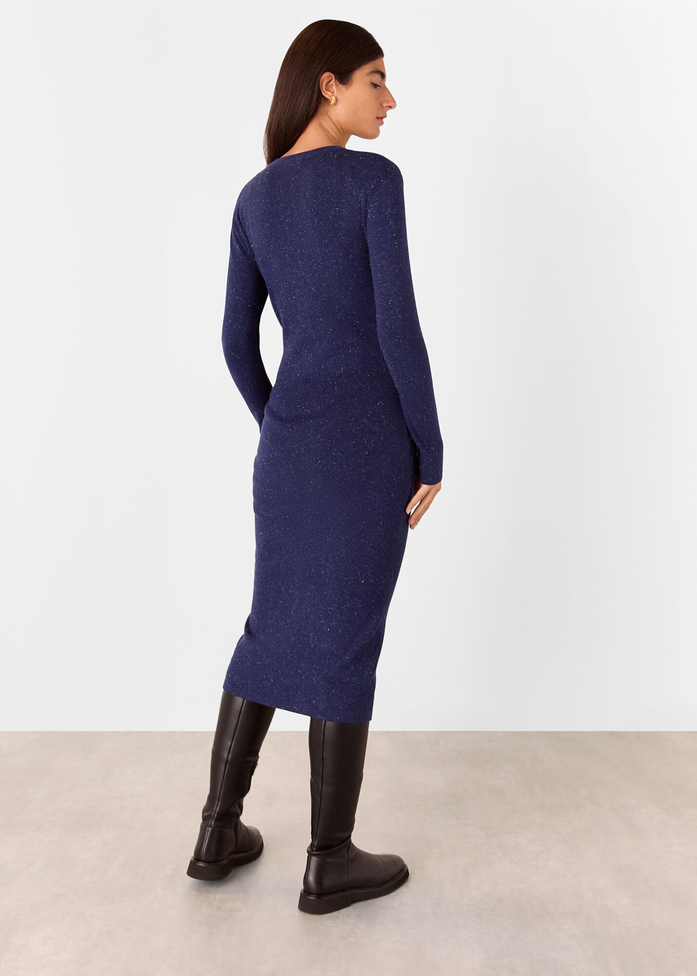 Navy Annie Sparkle Knit Dress