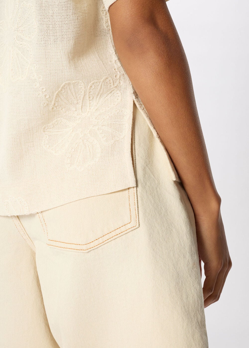 Textured Floral Jersey Top