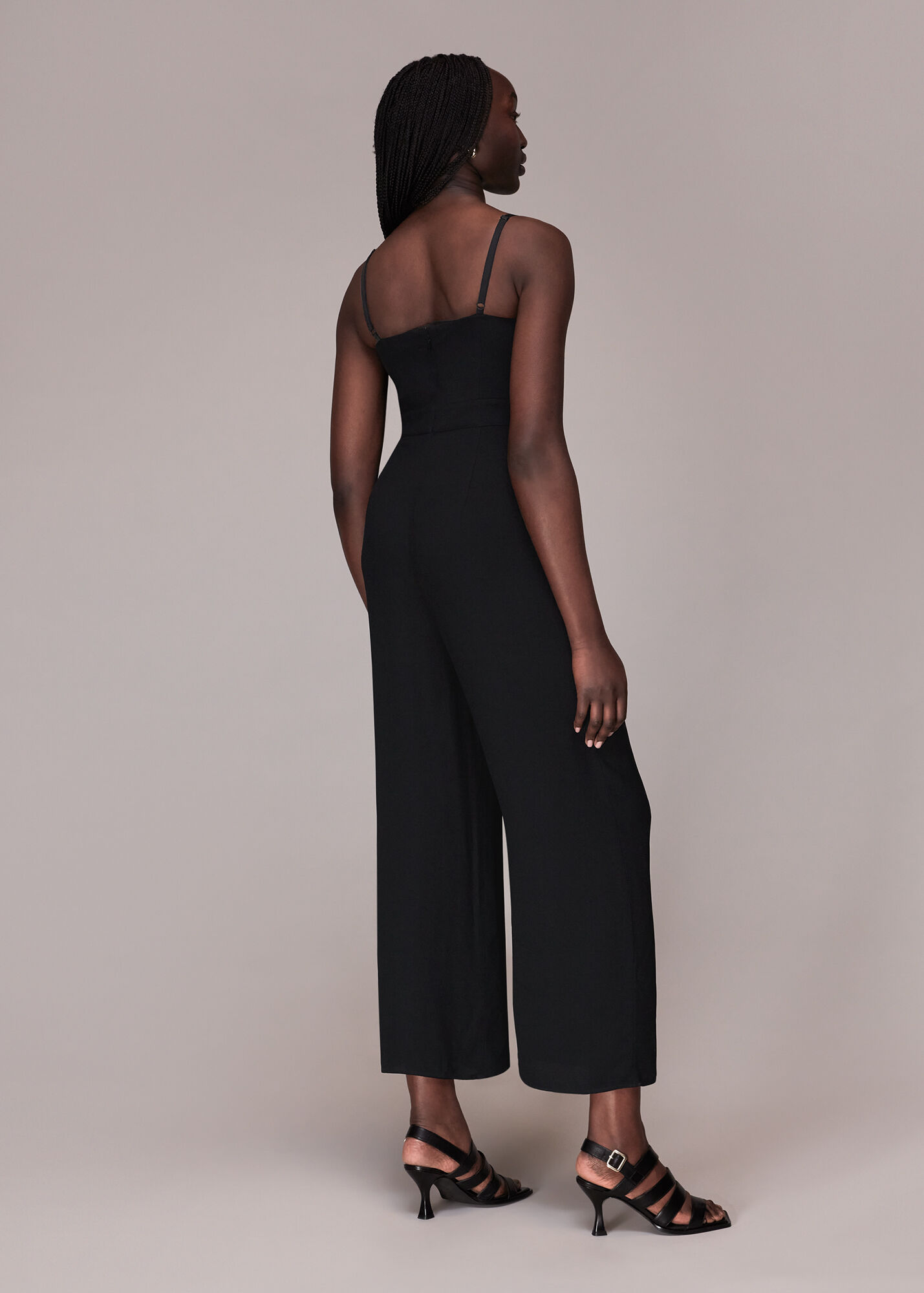 Black Reece Strap Detail Jumpsuit WHISTLES