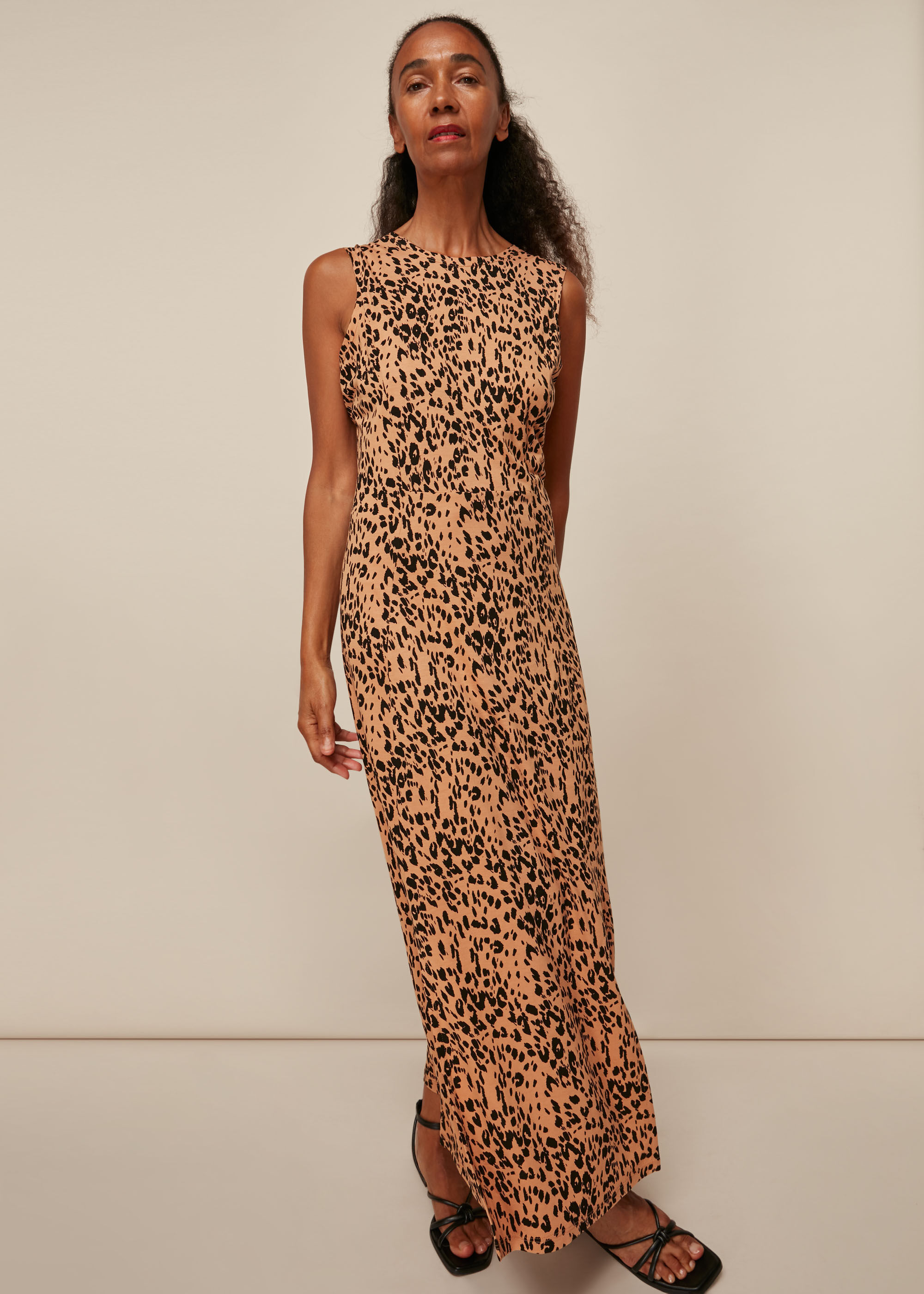 Leopard Print Jersey Safari Print Dress WHISTLES