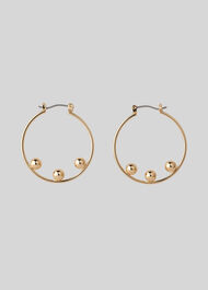 Triple Sphere Hoop Earring Gold