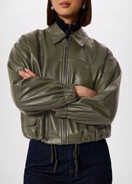 Frida Leather Bomber Jacket