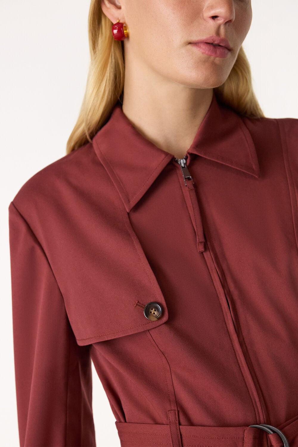 Rust Trench Detail Jumpsuit