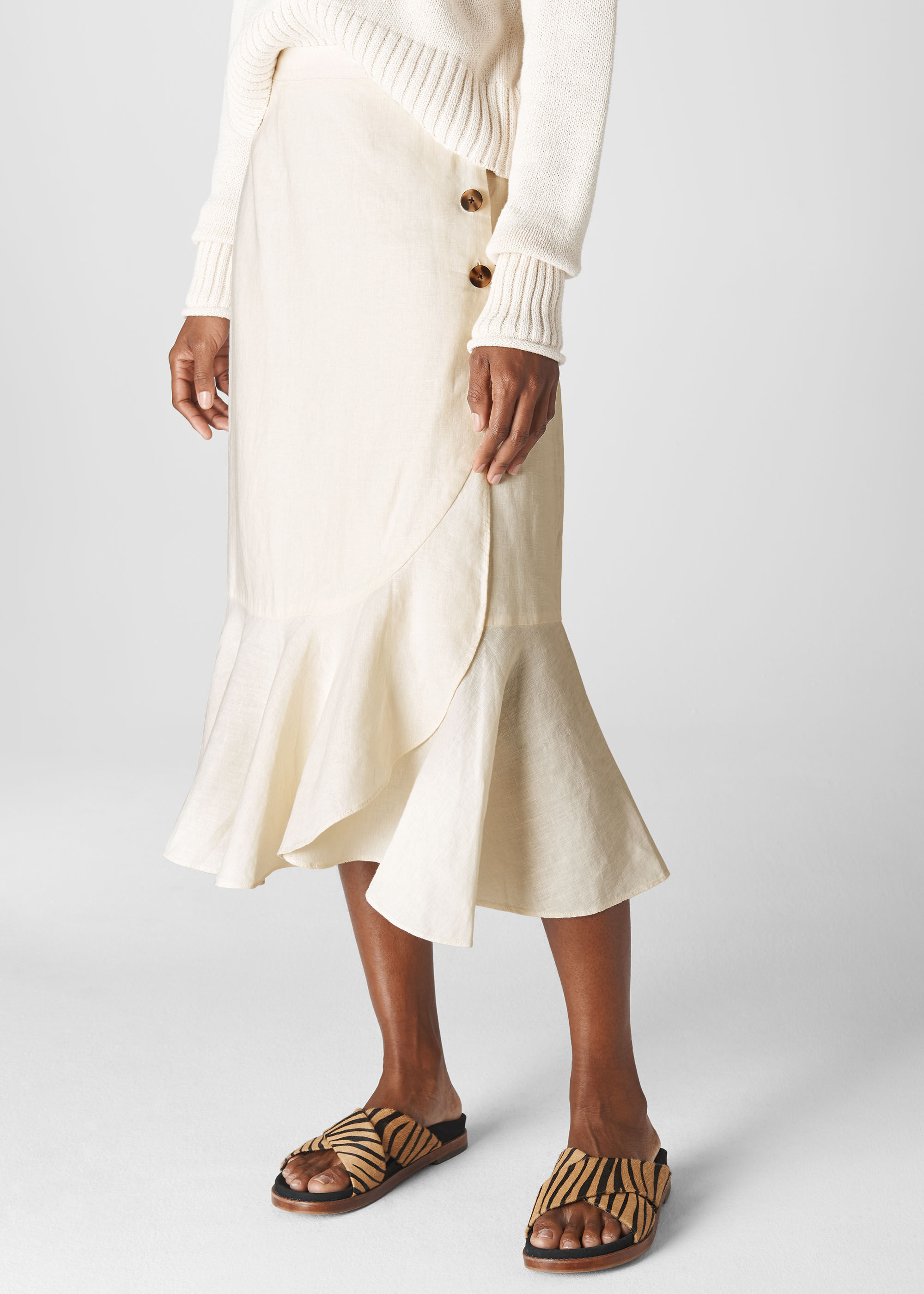 Ruffle sales button skirt