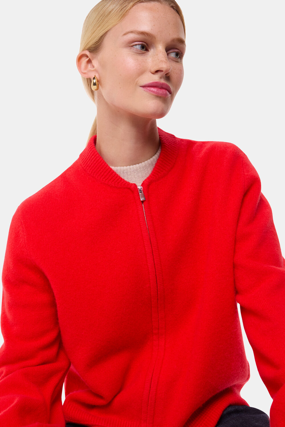Zip Front Bomber Knit