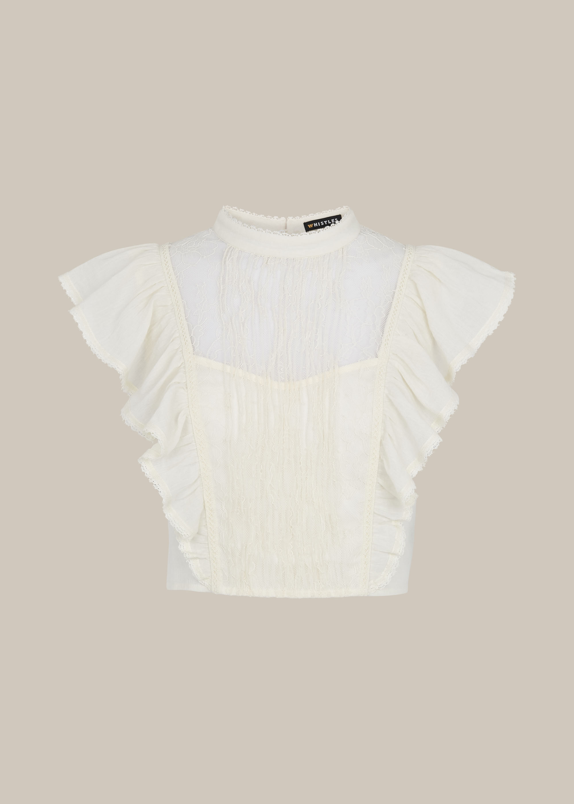 white lace frill top