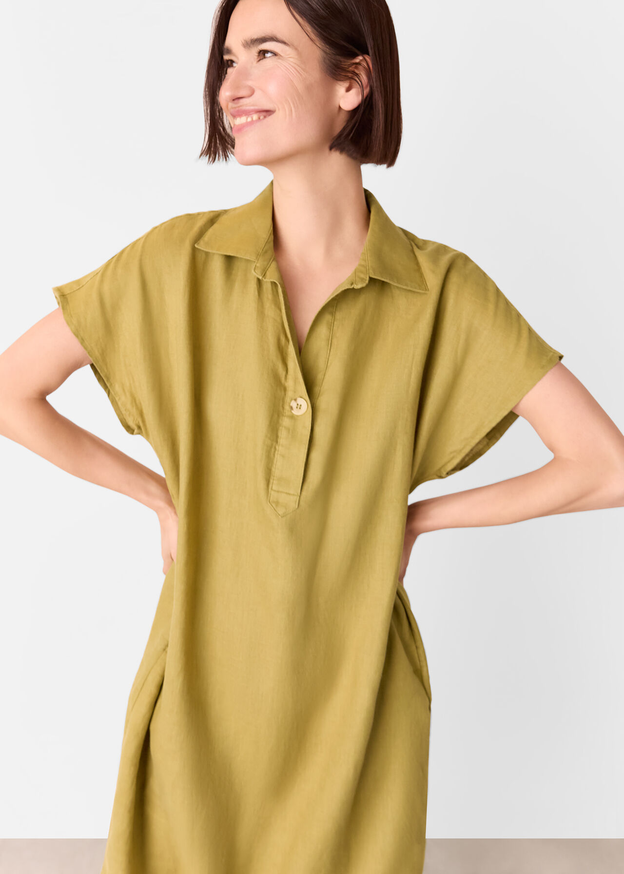 Maddie Linen Shirt Dress