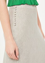 Linen Side Button Skirt