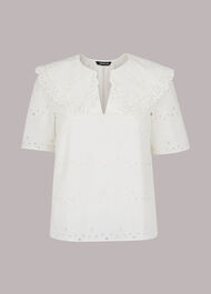 Collar Detail Broderie Blouse