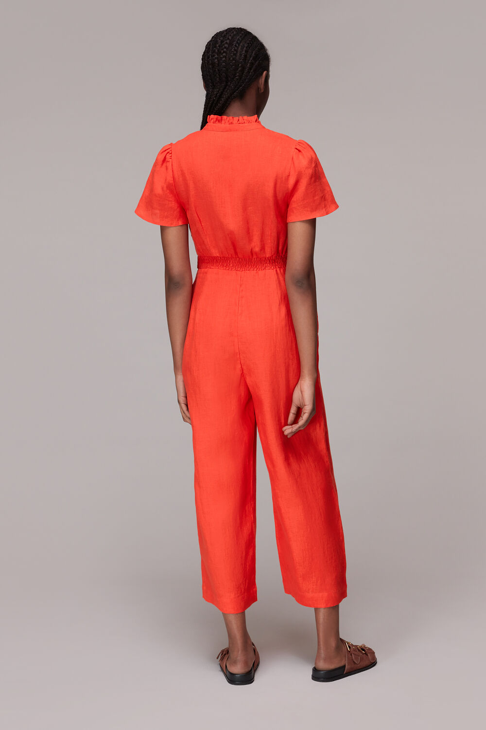 Red Emmie Linen Jumpsuit