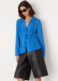 Tie Front Textured Shirt
