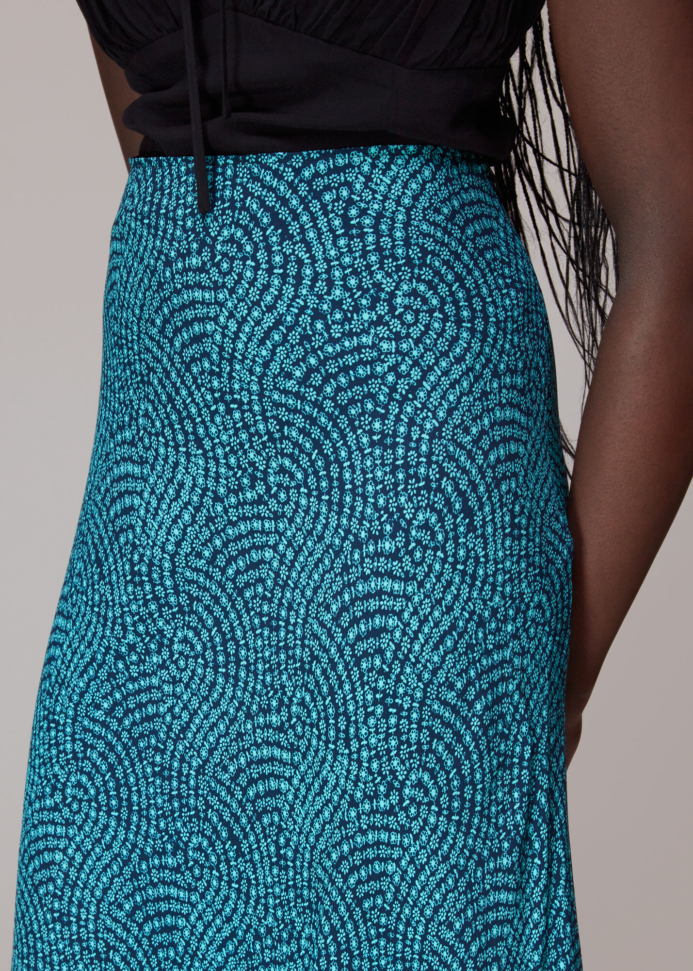 Warehouse daisy top bias cut skirt