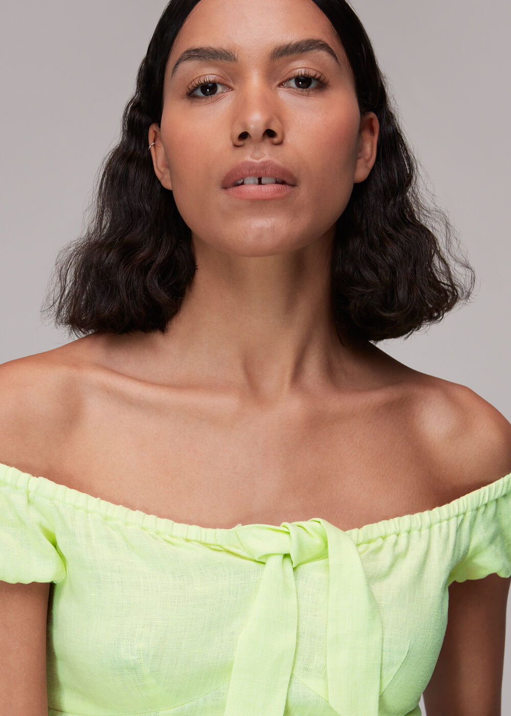 Off Shoulder Tie Front Top