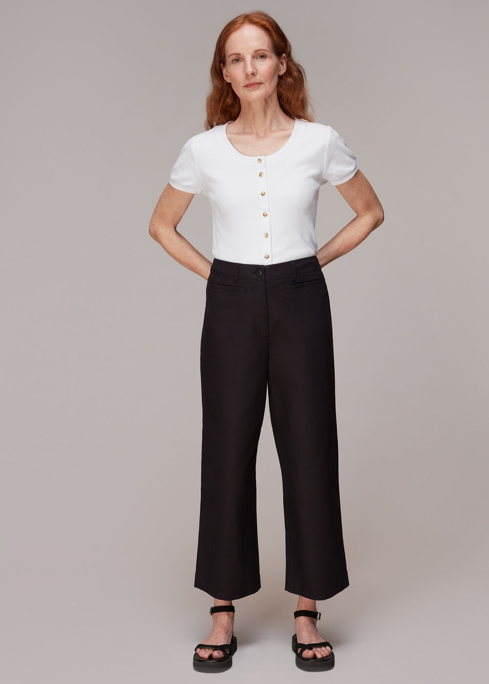 Bella Ribbed Button Up Tee