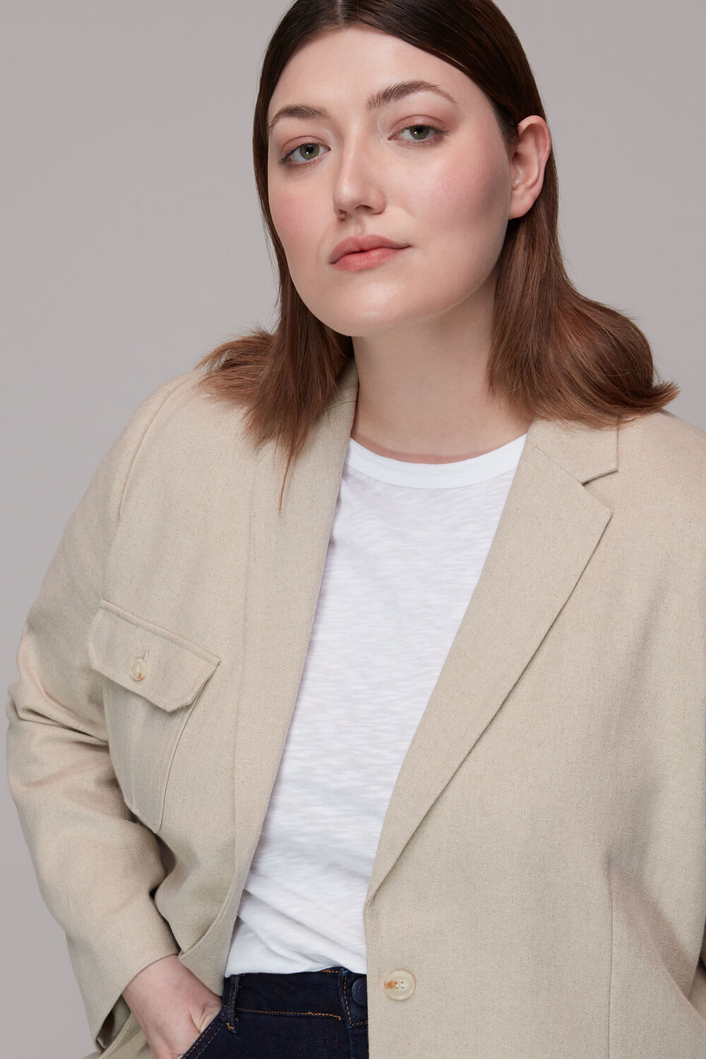 Jade Tailored Linen Blazer