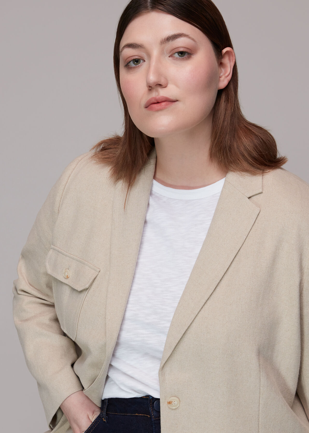 Jade Tailored Linen Blazer