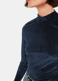 Velvet Stripe High Neck Top