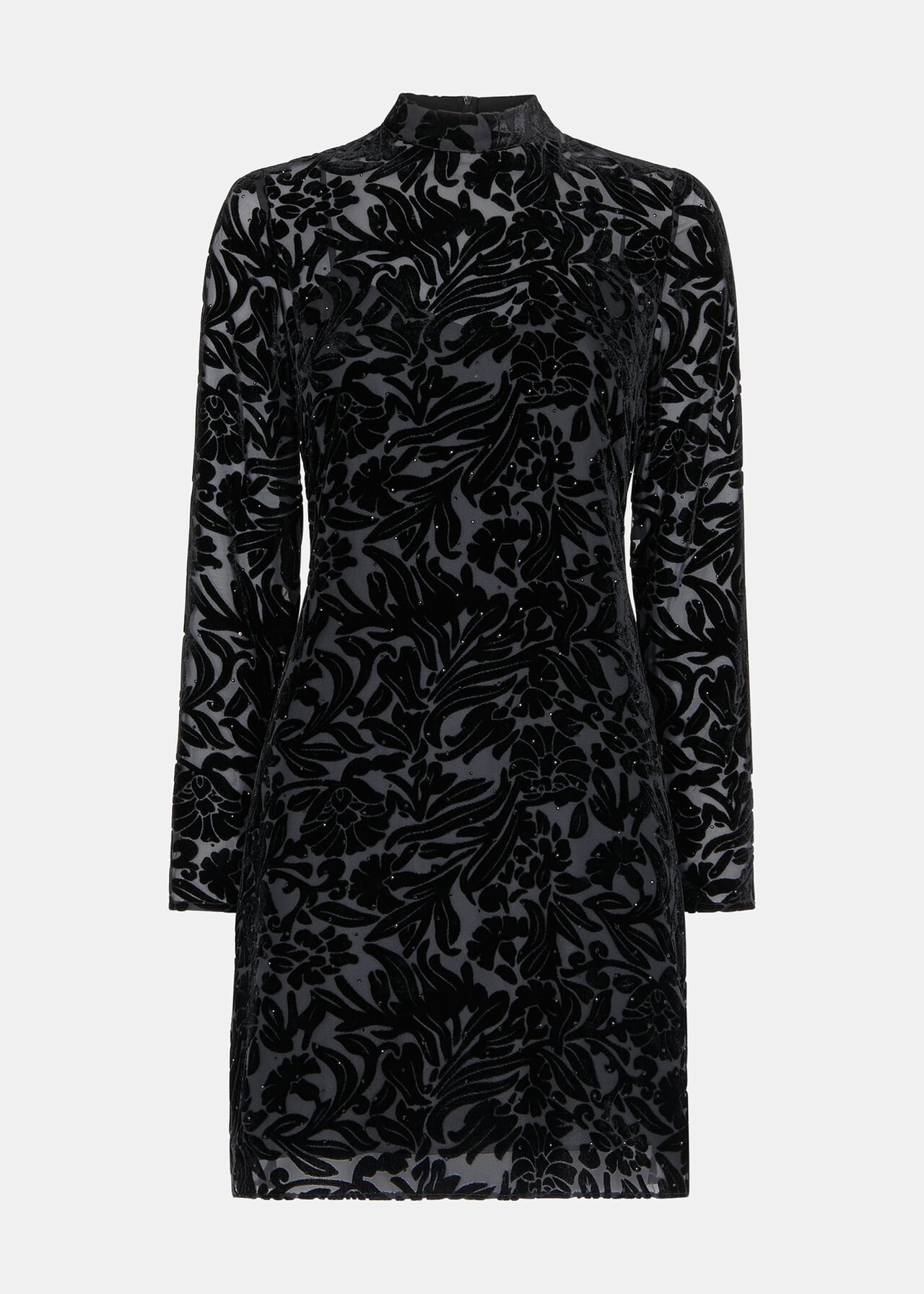 Hot Fix Floral Velvet Dress